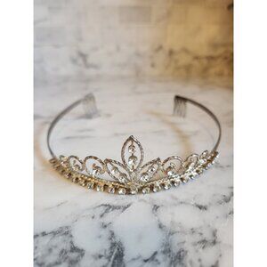 Vintage Silver Rhinestone Tiara Crown